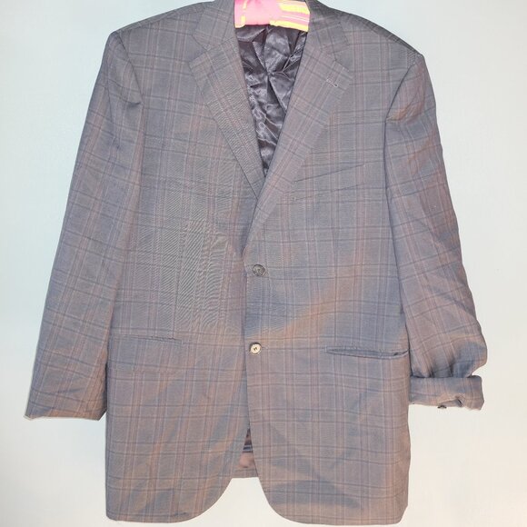NWT Zanetti ModernFit NBlue Windowpane 2 Button Wool Blazer/Sportcoat SIZE 42 - Picture 6 of 10